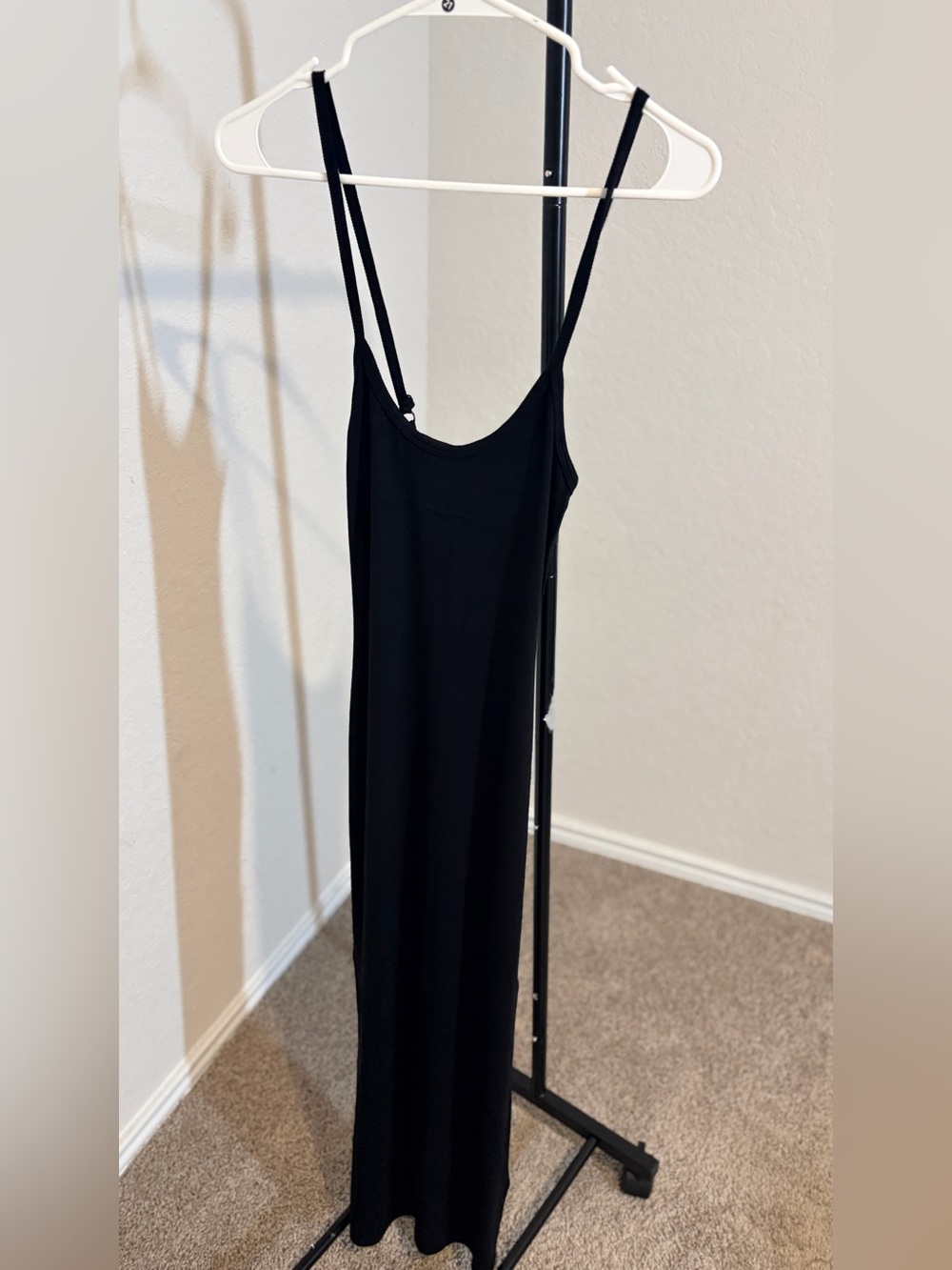 Zenana Outfitters Black Maxi Slip Dress with Thin Straps